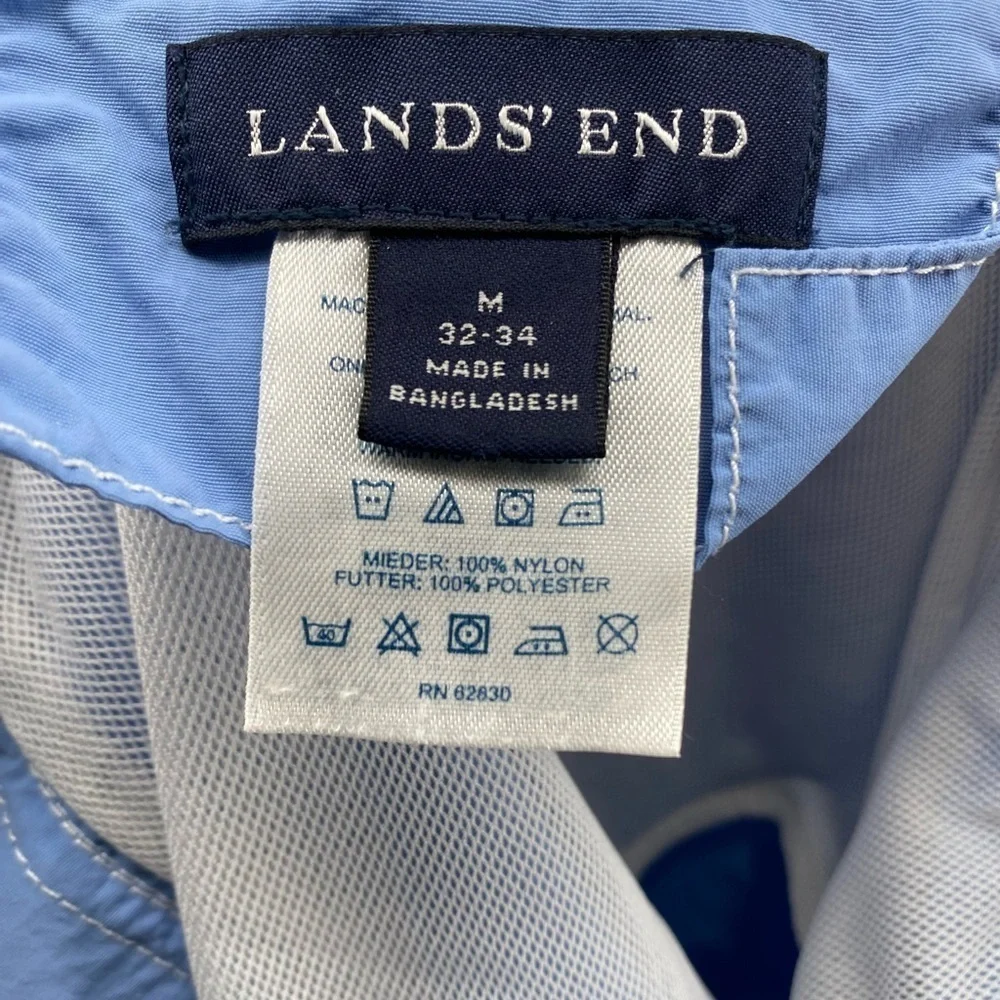 Lands End Baby Blue Cargo Swim Trunks Size Medium 32/34